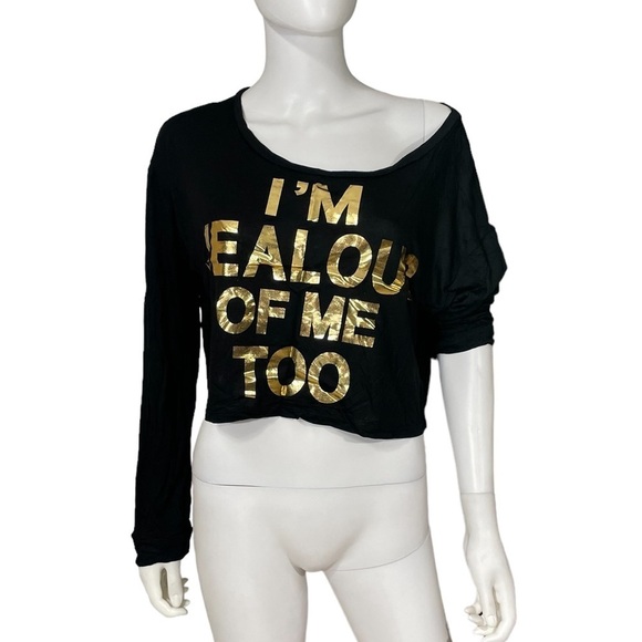 Black Long Sleeve Boat Neck Crop Top
New - Picture 2 of 5